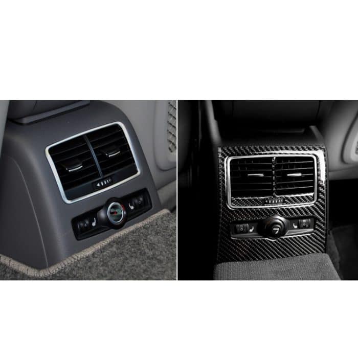 Auto Carbon Fiber Rücksitz Luftauslassverkleidung Dekorativer Aufkleber für Audi A6 2005-2011, Links- und Rechtsantrieb Universal – Bild 7