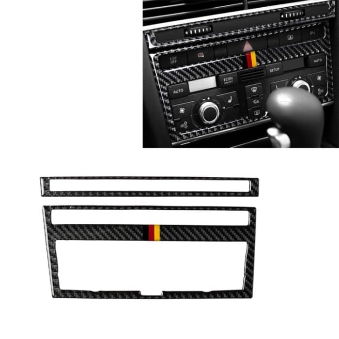 CRP8893.jpg Auto Carbon Faser Deutsche Flagge Farbe Klimaanlage CD Panel Dekorativer Aufkleber für Audi A6 2005-2011, Links- und Rechtsantrieb Universal – Bild 1