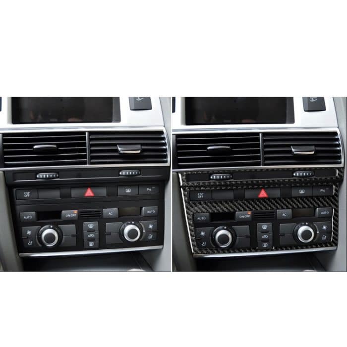 Auto Carbon Fiber Solid Color Klimaanlage CD Panel Dekorativer Aufkleber für Audi A6 2005-2011, Links- und Rechtsantrieb Universal – Bild 7