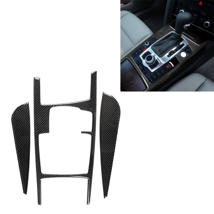 CRP8898.jpg Auto Carbon Faser Schaltposition + Seitenverkleidung Dekorativer Aufkleber für Audi A6 2005-2011, Rechtsantrieb, niedrige Konfiguration – Bild 1