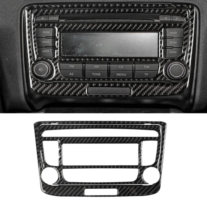 Auto Carbon Fiber Klimaanlage CD Panel Dekorativer Aufkleber für Audi TT 8n 8J MK123 TTRS 2008-2014, Links- und Rechtsantrieb Universal, B-Style – Bild 1