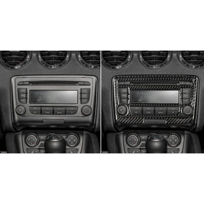 Auto Carbon Fiber Klimaanlage CD Panel Dekorativer Aufkleber für Audi TT 8n 8J MK123 TTRS 2008-2014, Links- und Rechtsantrieb Universal, B-Style – Bild 7