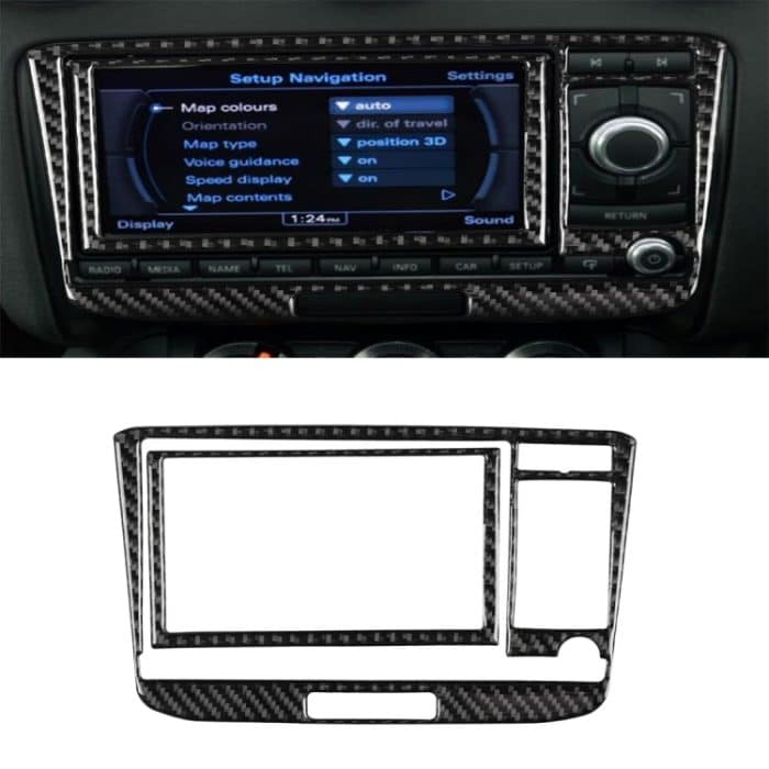 Auto Carbon Fiber Klimaanlage CD Panel Dekorativer Aufkleber für Audi TT 8n 8J MK123 TTRS 2008-2014, Links- und Rechtsantrieb Universal, A Style – Bild 1