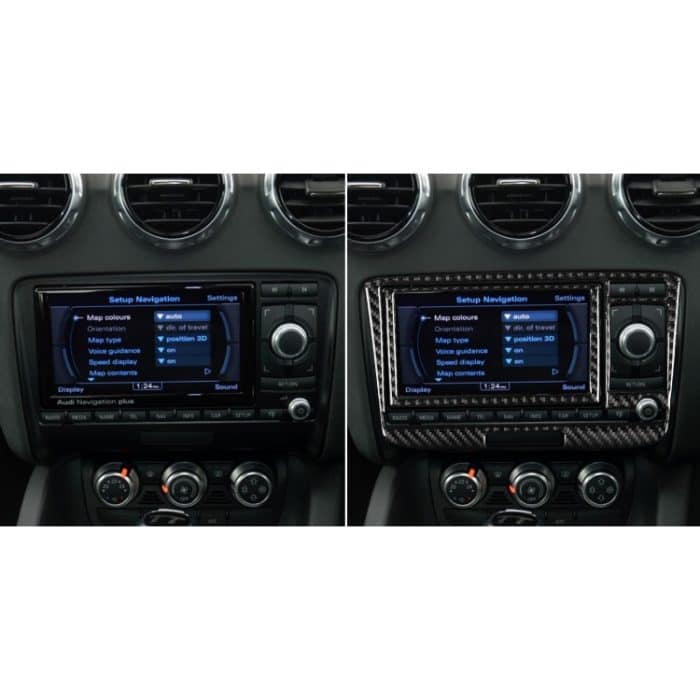 Auto Carbon Fiber Klimaanlage CD Panel Dekorativer Aufkleber für Audi TT 8n 8J MK123 TTRS 2008-2014, Links- und Rechtsantrieb Universal, A Style – Bild 7