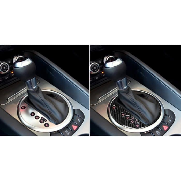 Auto Carbon Fiber Gear Shift Position Panel Dekorativer Aufkleber für Audi TT 8n 8J MK123 TTRS 2008-2014, Linksantrieb – Bild 7