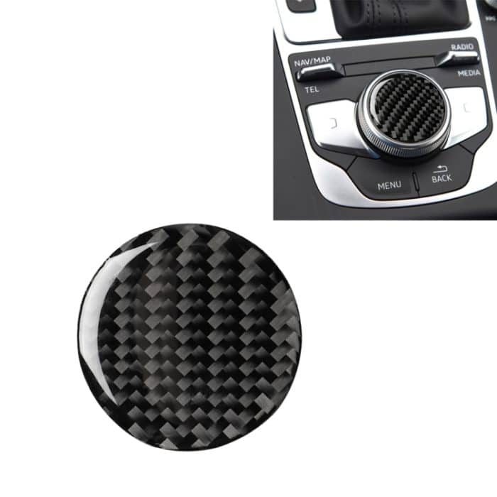 Auto Carbon Fiber Central Control Knob Dekorativer Aufkleber für Audi A3 / A4L 2014-2019, Links- und Rechtsantrieb Universal – Bild 1