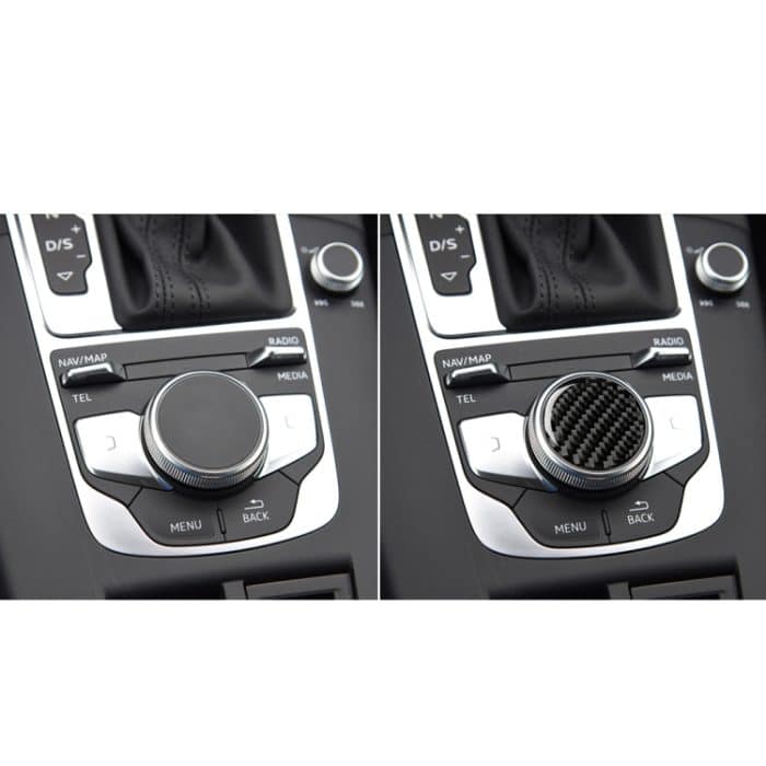 Auto Carbon Fiber Central Control Knob Dekorativer Aufkleber für Audi A3 / A4L 2014-2019, Links- und Rechtsantrieb Universal – Bild 5