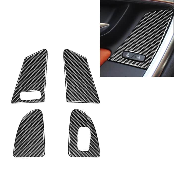 CRP8953.jpg 4 PCS Car Carbon Fiber Window Lifting Button Dekorative Aufkleber für Volvo V60 / XC60 2010-2017 / S60 2010-2018, Linkslenker – Bild 1