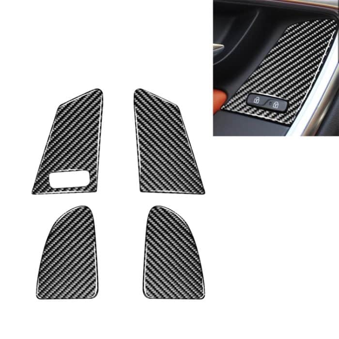 CRP8956.jpg 4 PCS Car Carbon Fiber Window Lifting Button Dekorative Aufkleber für Volvo V60 / XC60 2010-2017 / S60 2010-2018, Linkslenker – Bild 1