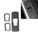 3 PCS Car Carbon Fiber Window Lifting Button Dekorative Aufkleber für Volvo V60 2010-2017 / S60 2010-2018, Linkslenker