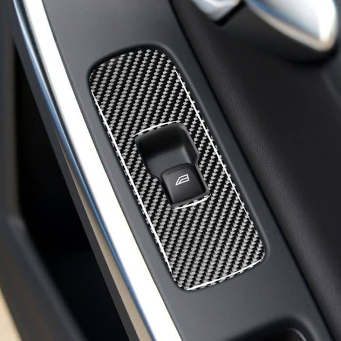 3 PCS Car Carbon Fiber Window Lifting Button Dekorative Aufkleber für Volvo V60 2010-2017 / S60 2010-2018, Linkslenker – Bild 6
