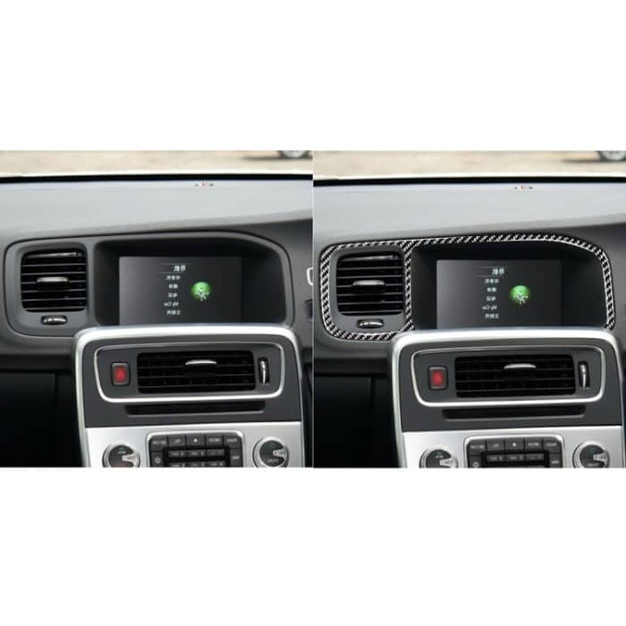 Auto Carbon Faser Navigationsrahmen dekorative Aufkleber für Volvo V60 2010-2017 / S60 2010-2018, Rechtslenker – Bild 7