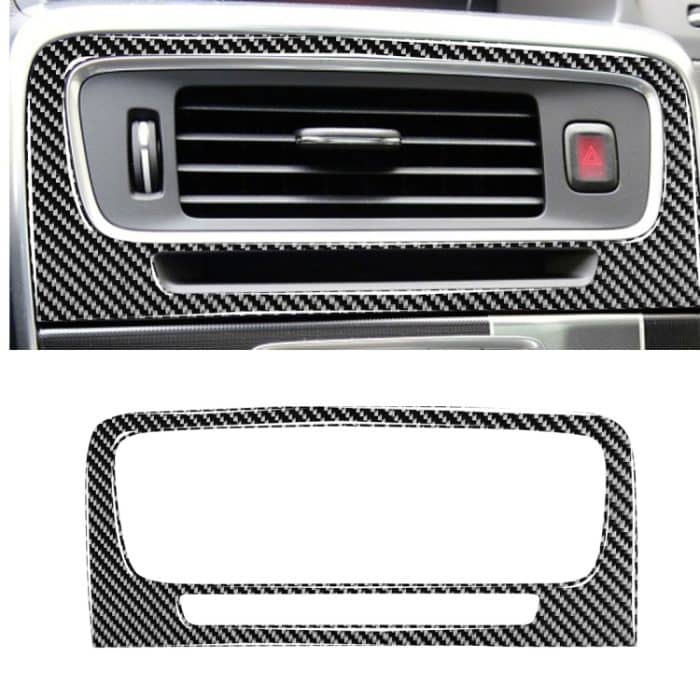 Auto Carbon Fiber Central Control Luftauslass Dekorative Aufkleber für Volvo V60 2010-2017 / S60 2010-2018, Links- und Rechtsantrieb Universal – Bild 1