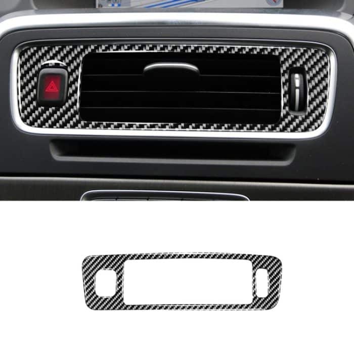 Car Carbon Fiber Central Control unter dem Luftauslass Dekorative Aufkleber für Volvo V60 2010-2017 / S60 2010-2018, Rechtsantrieb – Bild 1
