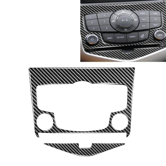 Auto Carbon Fiber CD Panel dekorative Aufkleber für Chevrolet Cruze 2009-2015, Links- und Rechtsantrieb Universal – Bild 1