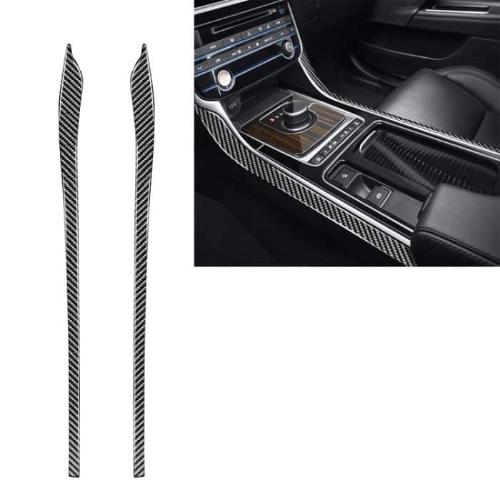 2 PCS Car Carbon Fiber Armlehne Dekorative Aufkleber für Jaguar XE X760 XF X260 2016-2020, Links- und Rechtsantrieb Universal – Bild 1