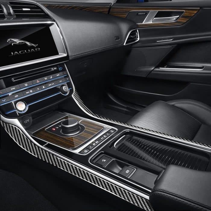 2 PCS Car Carbon Fiber Armlehne Dekorative Aufkleber für Jaguar XE X760 XF X260 2016-2020, Links- und Rechtsantrieb Universal – Bild 6