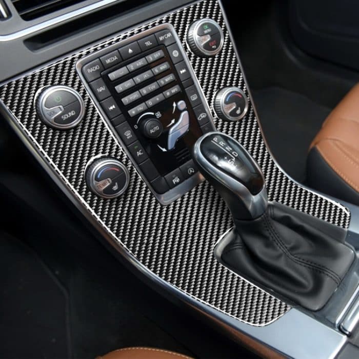 Auto Carbon Fiber Central Control Panel Dekorative Aufkleber für Volvo V60 2010-2017 / S60 2010-2018, Linksantrieb – Bild 6