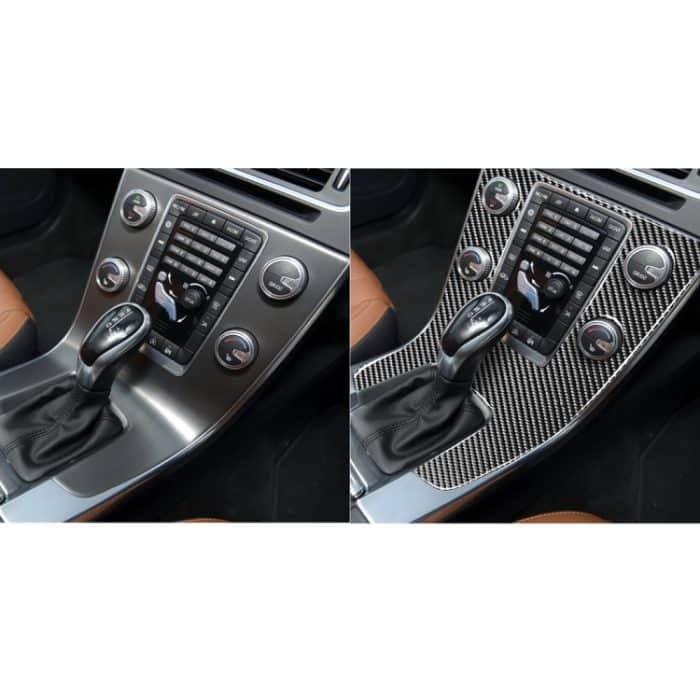 Auto Carbon Fiber Central Control Panel Dekorative Aufkleber für Volvo V60 2010-2017 / S60 2010-2018, Rechtslenker – Bild 7
