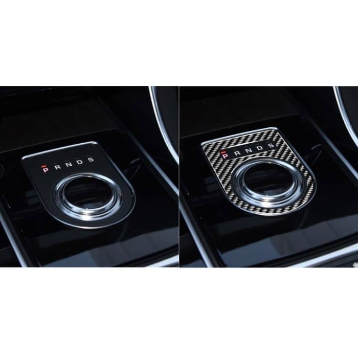 Car Carbon Fiber Getriebeknopf Dekorative Aufkleber für Jaguar F-Pace X761 XE X760 XF X260 XJ 2016-2020, linke und rechte Antrieb universell – Bild 6