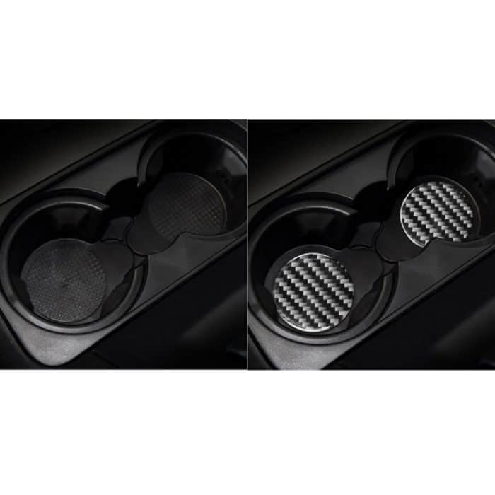 Auto Carbon Faser Wasserbecherhalter Matte für Land Rover Discovery 4 2010-2016, Links- und Rechtsantrieb Universal – Bild 6