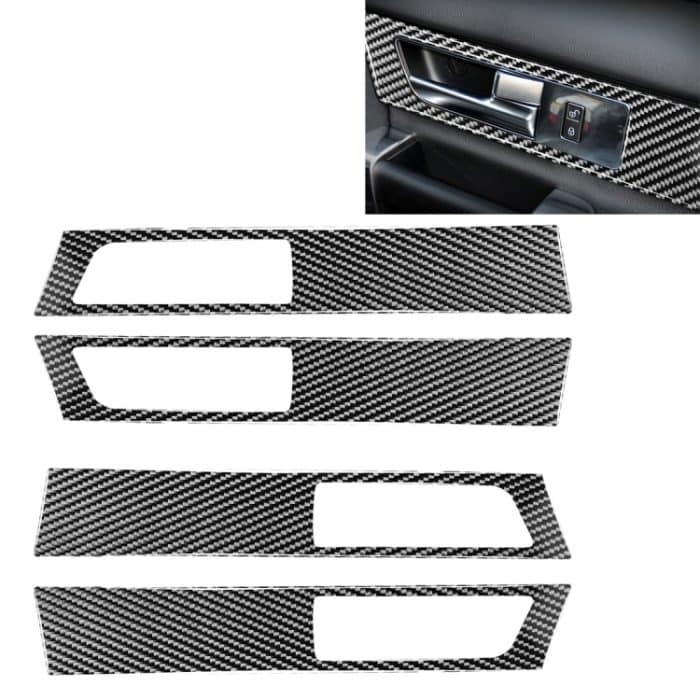 CRP8994.jpg 4 PCS Car Carbon Fiber Tür Innengriff Dekorativer Aufkleber für Land Rover Discovery 4 2010-2016, Links- und Rechtsantrieb Universal – Bild 1