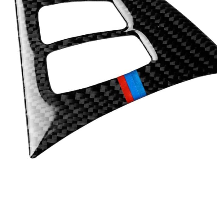 2 in 1 Auto Carbon Faser Tricolor Lenkradknöpfe Dekorativer Aufkleber für BMW E70 X5 2008-2013, Links- und Rechtsantrieb Universal – Bild 3