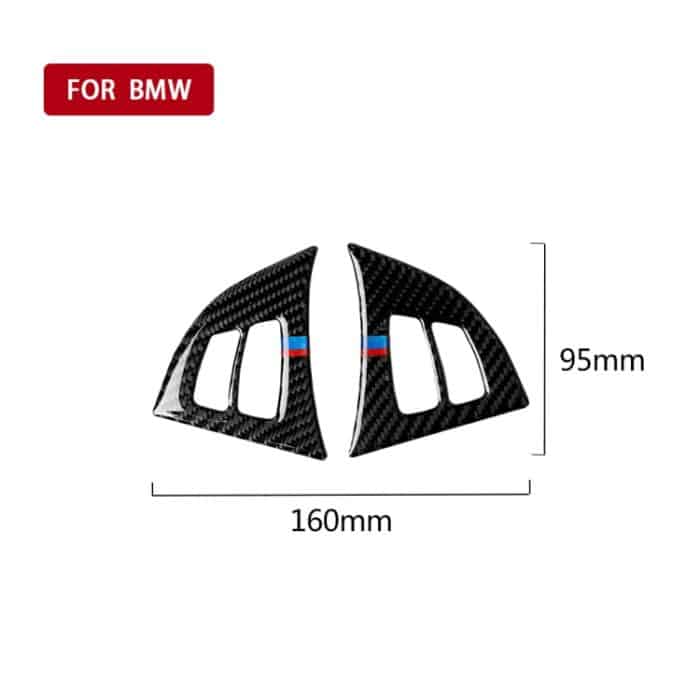 2 in 1 Auto Carbon Faser Tricolor Lenkradknöpfe Dekorativer Aufkleber für BMW E70 X5 2008-2013, Links- und Rechtsantrieb Universal – Bild 5