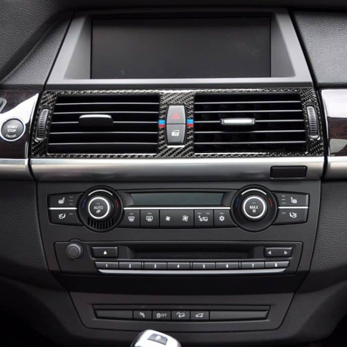 Auto Carbon Fiber Tricolor Middle Air Outlet Dekorativer Aufkleber für BMW E70 X5 / E71 X6 2008-2013, Links- und Rechtsantrieb Universal – Bild 7