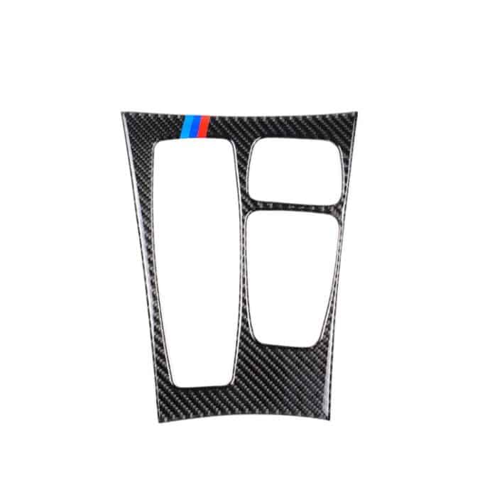 CRP9429.jpg Car Carbon Fiber Tricolor Gear Panel Dekorativer Aufkleber für BMW X5 2008-2013 / X6 2009-2014, Low-Level-Konfiguration Linksantrieb – Bild 1