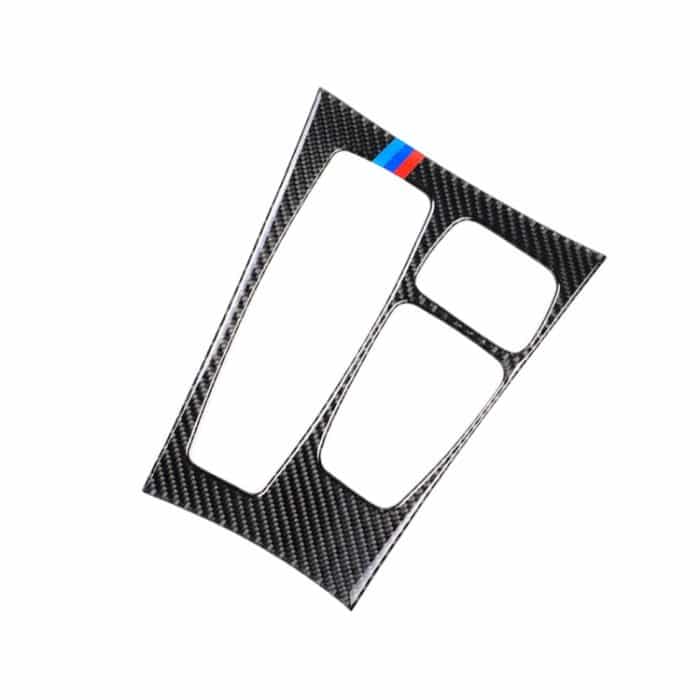 Car Carbon Fiber Tricolor Gear Panel Dekorativer Aufkleber für BMW X5 2008-2013 / X6 2009-2014, Low-Level-Konfiguration Linksantrieb – Bild 2