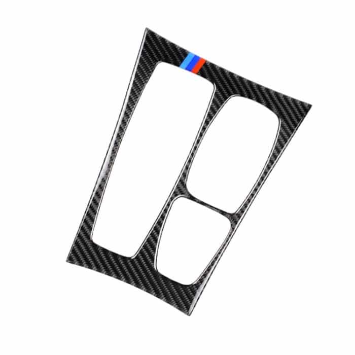 Car Carbon Fiber Tricolor Gear Panel Dekorativer Aufkleber für BMW X5 2008-2013 / X6 2009-2014, Hochkonfiguration Linksantrieb – Bild 2