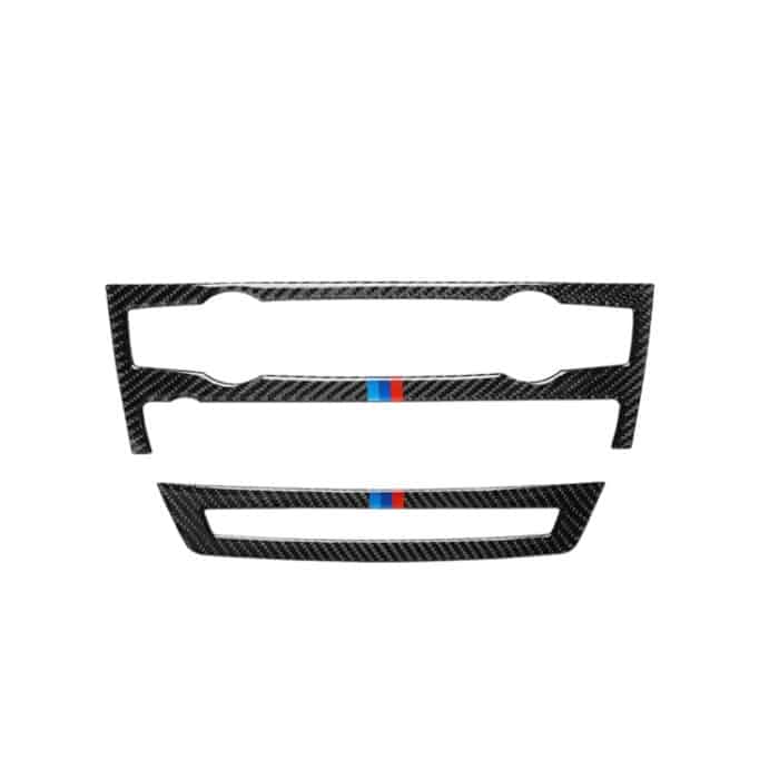 2 in 1 Auto Carbon Fiber Tricolor Klimaanlage Set Dekorativer Aufkleber für BMW E70 X5 2008-2013 / E71 X6 2009-2014, Links- und Rechtsantrieb Universal – Bild 2