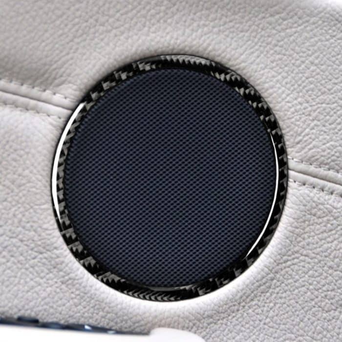 4 in 1 Auto Kohlefaser Einfarbiger Hornring Dekorativer Aufkleber für BMW 2008-2013 E70 / 2008-2014 E71, Links- und Rechtsantrieb Universal – Bild 6