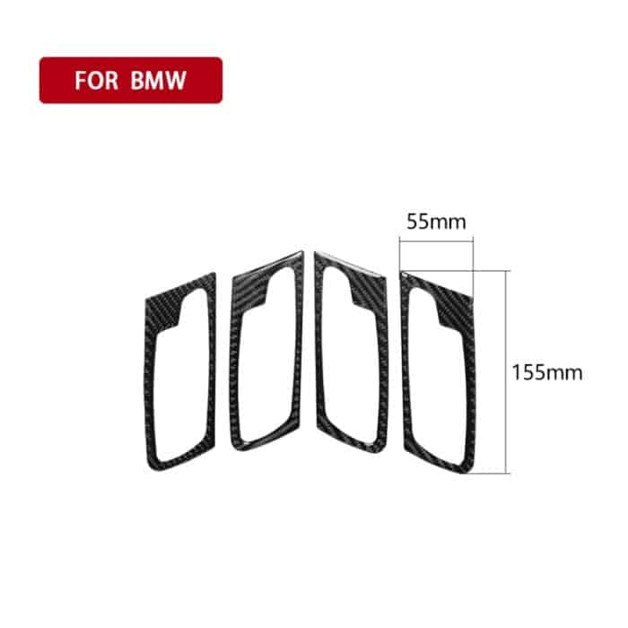 4 in 1 Auto Carbon Faser Einfarbiger Türgriff Dekorativer Aufkleber für BMW 2008-2014 X5 E70 / E71, Linksantrieb – Bild 6