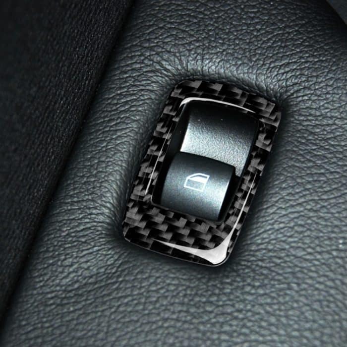 4 in 1 Auto Carbon Faser Einfarbig Fensterheber Schalttafel Dekorativer Aufkleber für BMW 2008-2013 X5 E70 / 2009-2014 X6 E71, Hochkonfiguration Linksantrieb – Bild 7