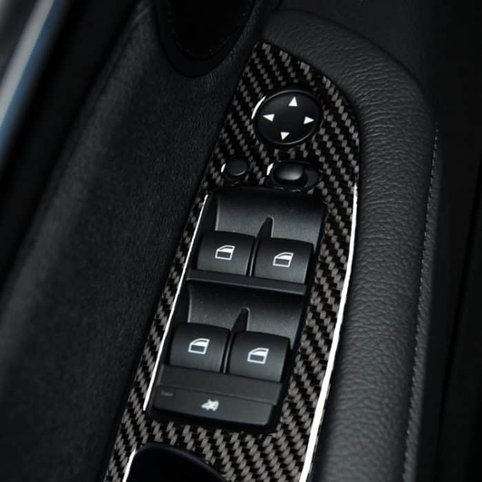 4 in 1 Auto Carbon Faser Einfarbig Fensterheber Schalttafel Dekorativer Aufkleber für BMW 2008-2013 X5 E70 / 2009-2014 X6 E71, Hochkonfiguration Linksantrieb – Bild 8