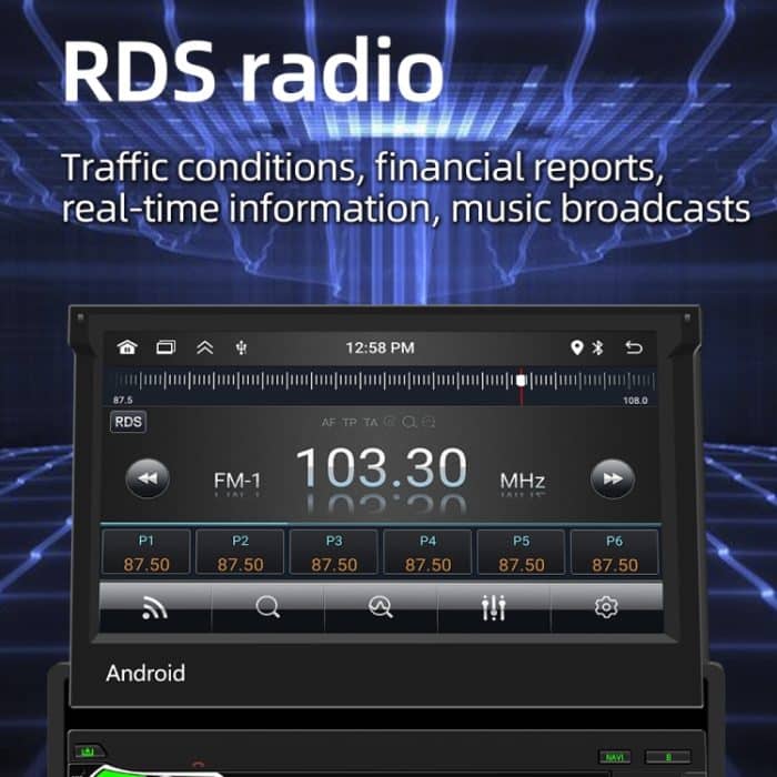 HD 7 Zoll Single Din Auto Android Player GPS-Navigation Bluetooth Touch Stereo-Radio, Support Mirror Link & FM & WIFI – Bild 14