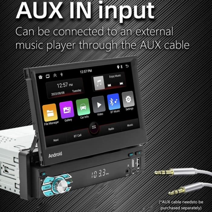 HD 7 Zoll Single Din Auto Android Player GPS-Navigation Bluetooth Touch Stereo-Radio, Support Mirror Link & FM & WIFI – Bild 15