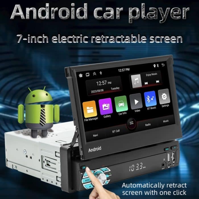 HD 7 Zoll Single Din Auto Android Player GPS-Navigation Bluetooth Touch Stereo-Radio, Support Mirror Link & FM & WIFI – Bild 4