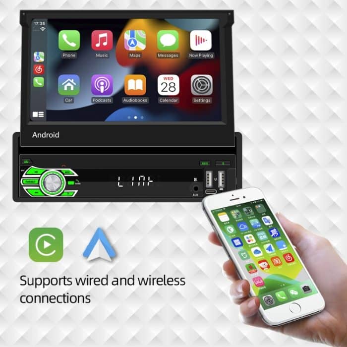 HD 7 Zoll Single Din Auto Android Player GPS-Navigation Bluetooth Touch Stereo-Radio, Support Mirror Link & FM & WIFI – Bild 8