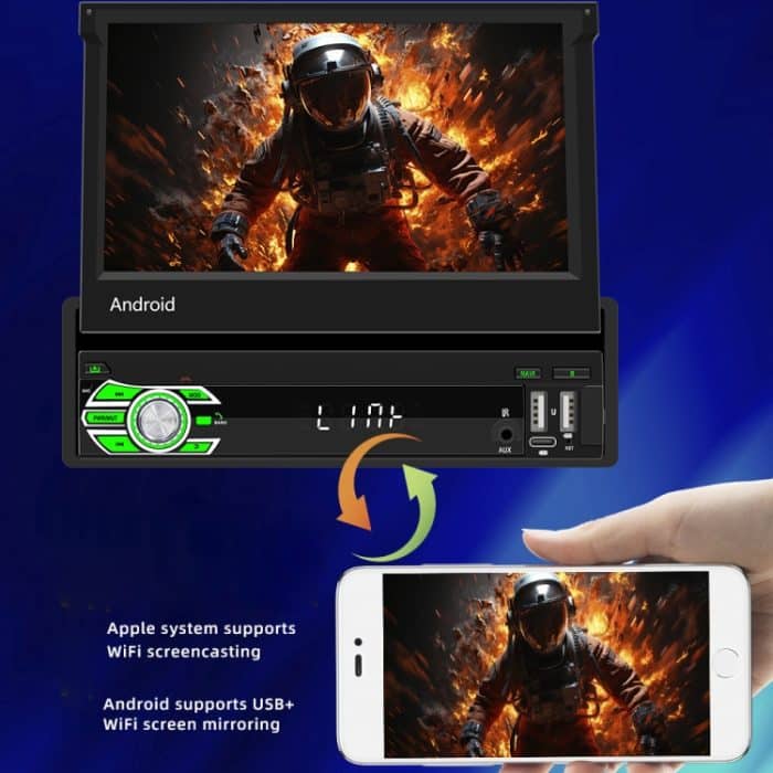 HD 7 Zoll Single Din Auto Android Player GPS-Navigation Bluetooth Touch Stereo-Radio, Support Mirror Link & FM & WIFI – Bild 9