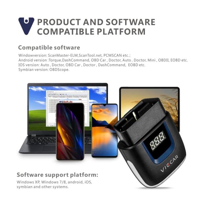 Viecar VP003 Auto Mini OBD + USB / Typ-C-Schnittstellenfehlerdetektor V2.2 Bluetooth-Diagnosetool – Bild 11
