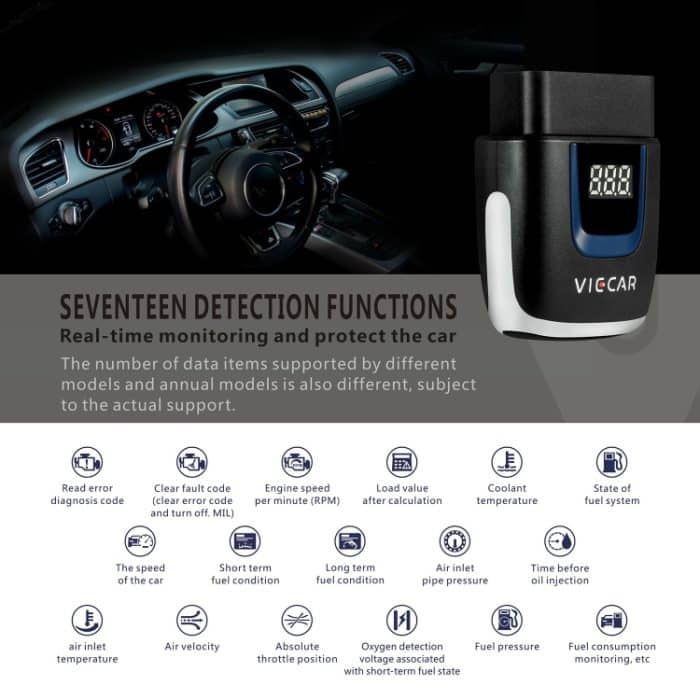 Viecar VP003 Auto Mini OBD + USB / Typ-C-Schnittstellenfehlerdetektor V2.2 Bluetooth-Diagnosetool – Bild 4