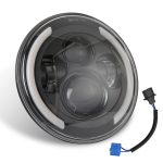 7 Zoll H4 / H13 DC 9V-30V 3000LM 3000K-6000K 25W Auto runde Form LED-Scheinwerferlampen für Jeep Wrangler, mit Angel Eye – Bild 2