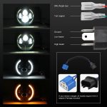 7 Zoll H4 / H13 DC 9V-30V 3000LM 3000K-6000K 25W Auto runde Form LED-Scheinwerferlampen für Jeep Wrangler, mit Angel Eye – Bild 4