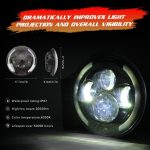 7 Zoll H4 / H13 DC 9V-30V 3000LM 3000K-6000K 25W Auto runde Form LED-Scheinwerferlampen für Jeep Wrangler, mit Angel Eye – Bild 8