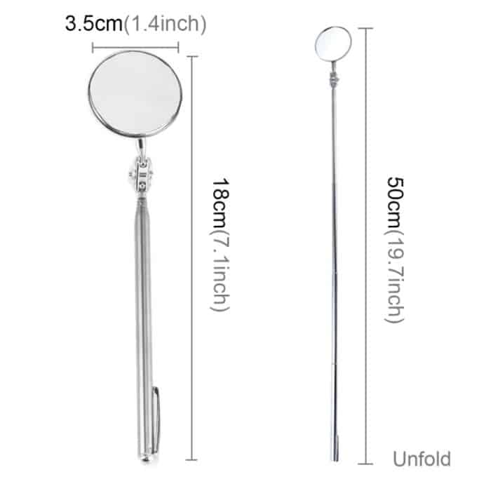 Fahrzeug Auto Fahrgestell Teleskop Inspektionsspiegel, Spiegel Durchmesser: 3,5 cm, Länge: 50 cm – Bild 3