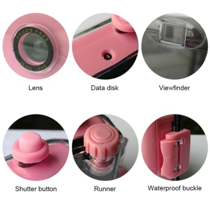 SUC4 5 m wasserdichte Retro-Filmkamera Mini-Point-and-Shoot-Kamera für Kinder, Black, Black White, Dark Blue, Orange, Pink, Purple, Cyan, Red, Baby Blue, White, Yellow – Bild 5