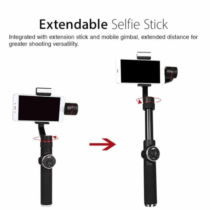 AFI V5 Smooth 3-Achsen-Handheld-Aluminium-Brushless-Gimbal-Stabilisator mit Stativhalterung und Fülllicht für Smartphones innerhalb von 6 Zoll, unterstützt Gesichtsverfolgung – Bild 12